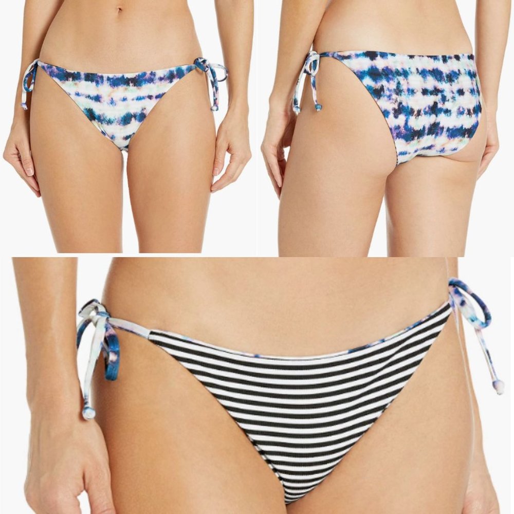 Splendid Women's Reversible Tie Side Swimsuit Bikini Bottom S